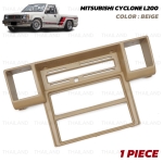 กรอบวิทยุ ครอบช่องวิทยุ 1 ชิ้น สีเนื้อ สำหรับ Mitsubishi Cyclone L200 Pick Up Mighty Max L200 ปี 1987-1996
